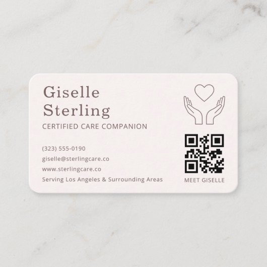 Home Help Caregiver QR Code Visitekaartje (Voorkant)
