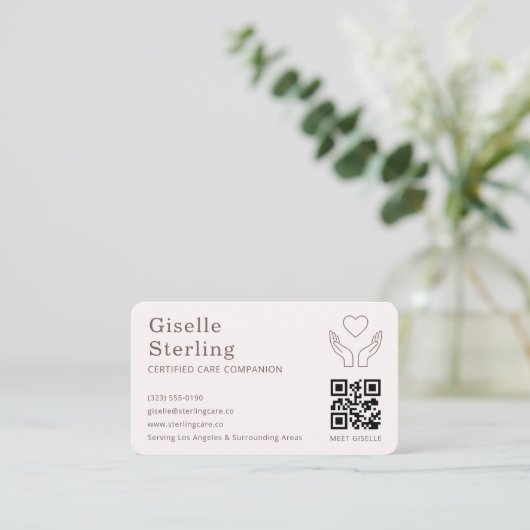 Home Help Caregiver QR Code Visitekaartje (Staand voorkant)