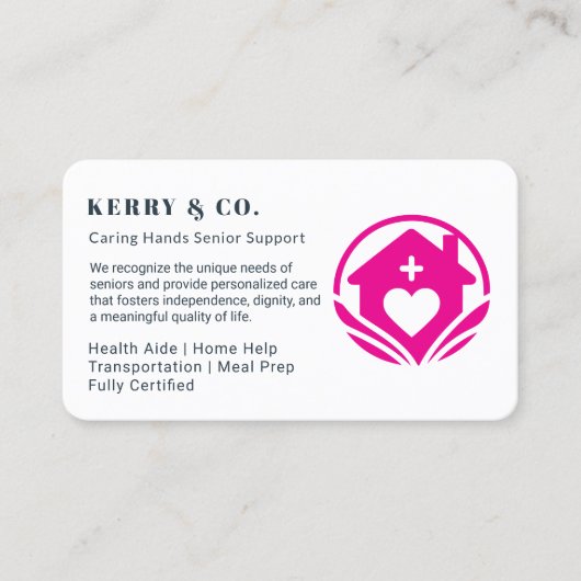 Home Help Visitekaartje – Professioneel & zorgzaam (Voorkant)