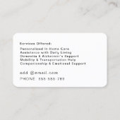 Home Help Visitekaartje – Professioneel & zorgzaam (Achterkant)