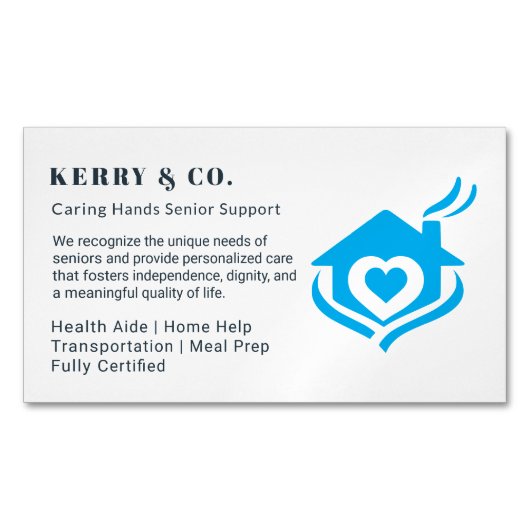 Home Help Visitekaartje – Professioneel & zorgzaam Magnetisch Visitekaartje (Voorkant)