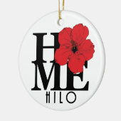 HOME Hilo Hawaii Red Hibiscus Keramisch Ornament (Links)