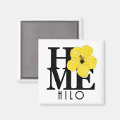 HOME Hilo Hawaii Yellow Hibiscus Magneet (Voorkant / Achterkant)