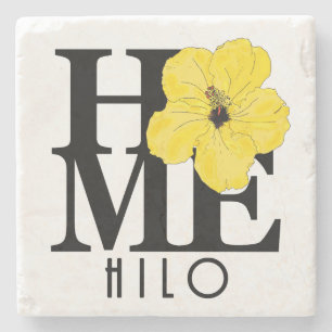 HOME Hilo Hawaii Yellow Hibiscus Stenen Onderzetter