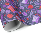 Home Hobby Naaipapier Collage Pattern Blue Red Cadeaupapier (Rol Hoek)