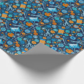 Home Hobby Seft Craft Paper Collage Pattern Blue Cadeaupapier (Hoek)