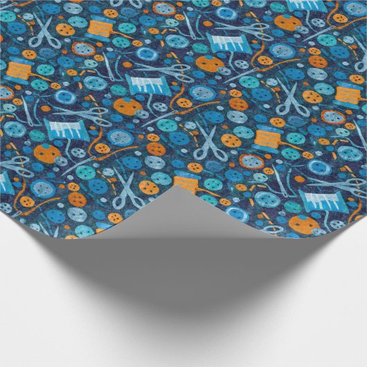 Home Hobby Seft Craft Paper Collage Pattern Blue Cadeaupapier (Hoek)