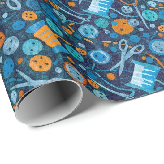 Home Hobby Seft Craft Paper Collage Pattern Blue Cadeaupapier (Rol Hoek)
