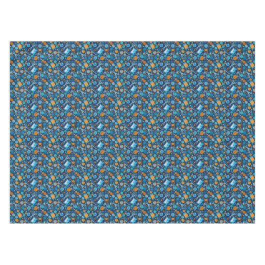 Home Hobby Seft Craft Paper Collage Pattern Blue Tafelkleed (Voorkant (Horizontaal))