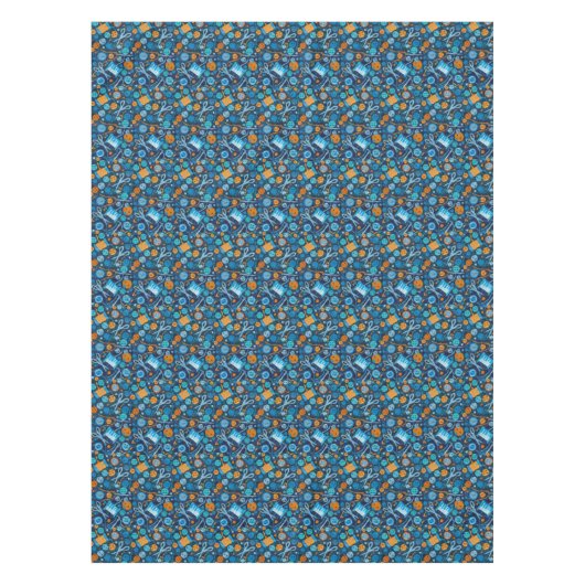 Home Hobby Seft Craft Paper Collage Pattern Blue Tafelkleed (Voorkant)