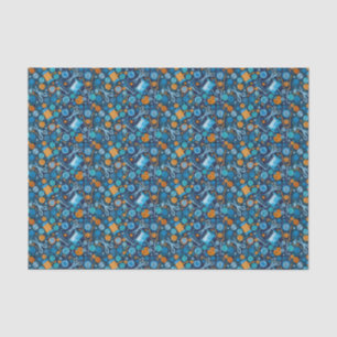 Home Hobby Seft Craft Paper Collage Pattern Blue Tissuepapier