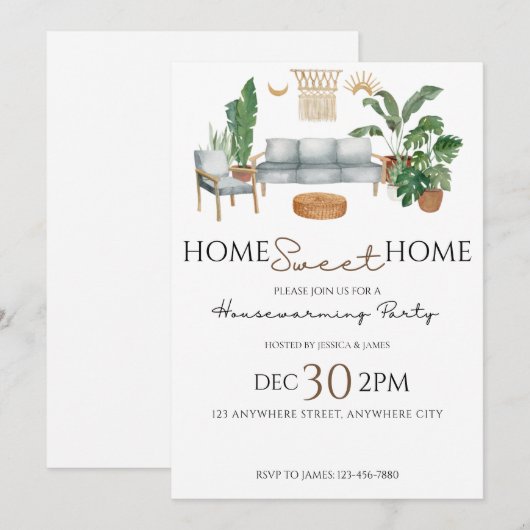 Home Home House Warming Party Kaart (Voorkant / Achterkant)