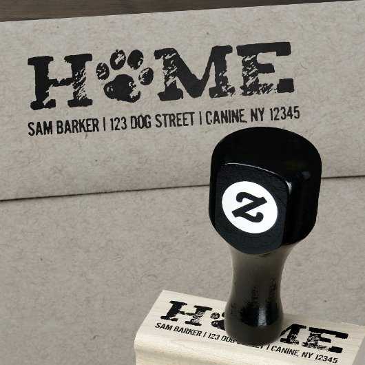 HOME Hondenliefhebber's - Paw Print - Retouradres Rubberstempel