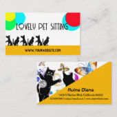 Home Huisdier Zitten Mooie Happy Cat & House Plant Visitekaartje (Voorkant / Achterkant)