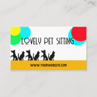 Home Huisdier Zitten Mooie Happy Cat & House Plant Visitekaartje