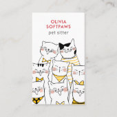Home Huisdier Zittend Schattige Happy Cat Gezichte Visitekaartje (Voorkant)