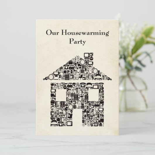 Home Huisverwarming Reno Party Uitnodiging (Staand voorkant)