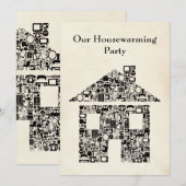 Home Huisverwarming Reno Party Uitnodiging (Voorkant / Achterkant)