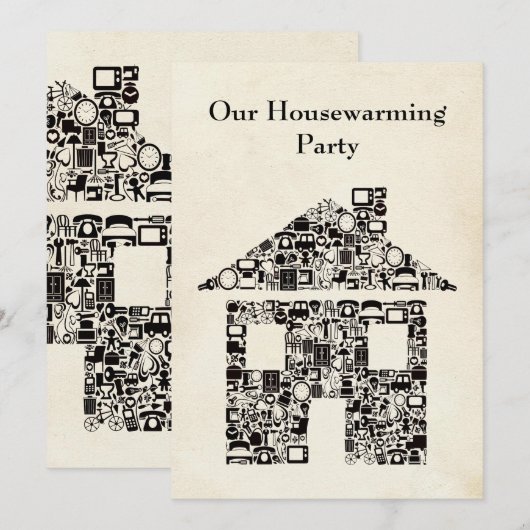 Home Huisverwarming Reno Party Uitnodiging (Voorkant / Achterkant)