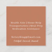 Home Hulp voor professionele zorgverleners Vierkante Visitekaartje (Achterkant)