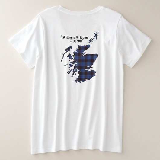 Home/Hume Clan Badge & Tartan Grote Maat T-shirt (Design achterkant)