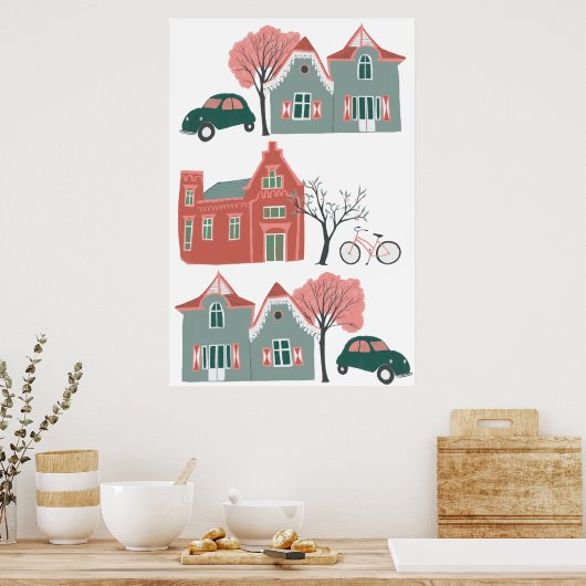 Home-illustratie Poster (Keuken)