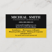 Home improvement and repair handyman services visitekaartje (Achterkant)