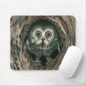 "Home in a Hole" Owl Mousepad Muismat (Met muis)