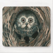 "Home in a Hole" Owl Mousepad Muismat (Voorkant)