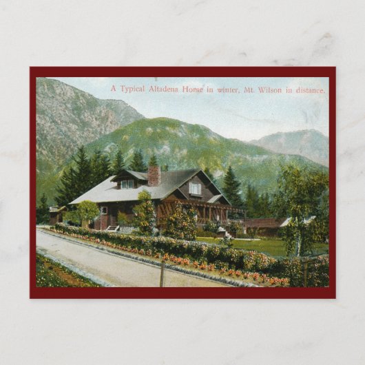 Home in Altadena, Mt. Wilson CA 1910  Briefkaart (Voorkant)