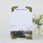 Home in de trein voor kerststalling briefpapier (Staand voorkant)