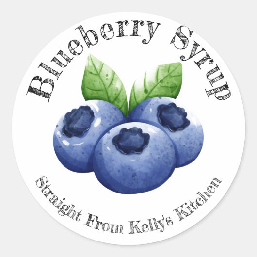 Home Inblikken Bedrijf Blueberry Syrup Food Label (Voorkant)