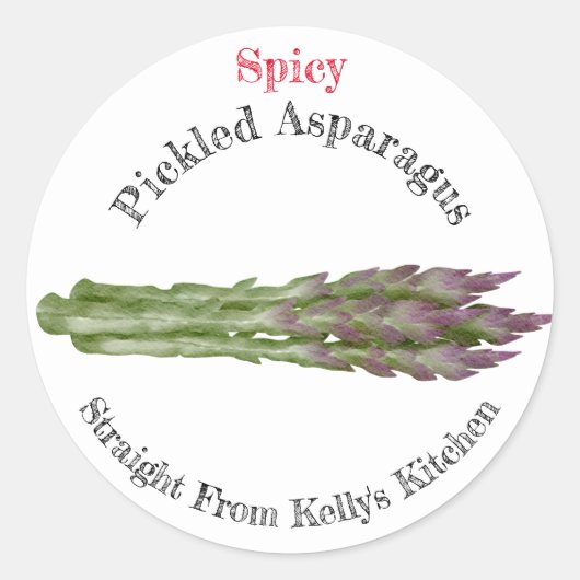 Home Inblikken Bedrijf ingelegde asperges Etiket (Voorkant)