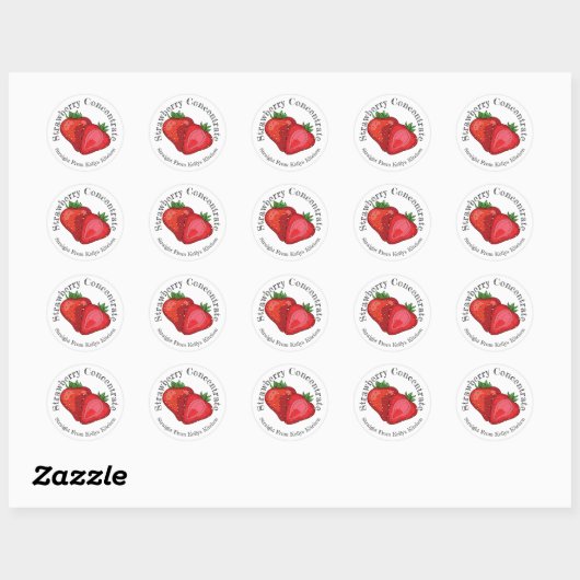 Home Inblikken Zakelijk Aardbeien Concentraat Labe Ronde Sticker (Vel)