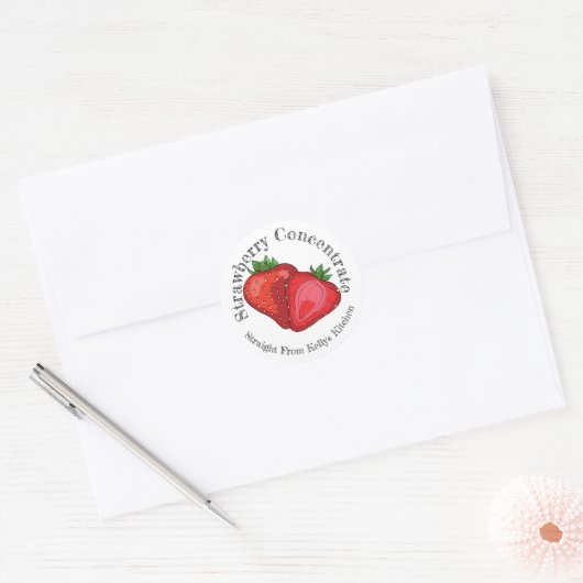 Home Inblikken Zakelijk Aardbeien Concentraat Labe Ronde Sticker (Envelop)