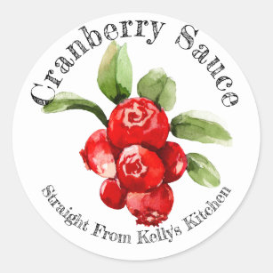 Home Inblikken Zakelijk Cranberry Saus Voedsel Lab Ronde Sticker