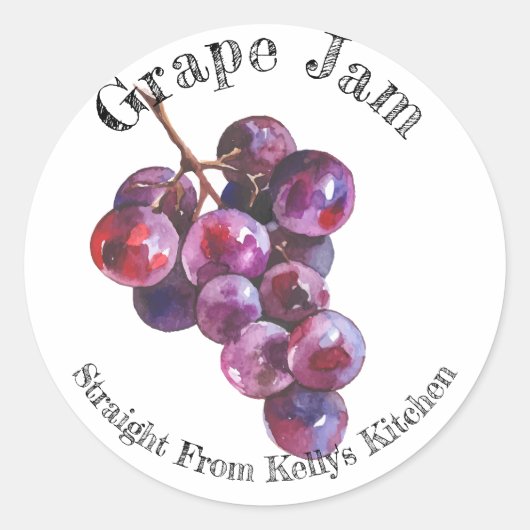 Home Inblikken Zakelijk Grape Jam Food Label (Voorkant)