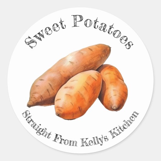 Home Inblikken Zakelijk Zoete Aardappelen Etiket (Voorkant)