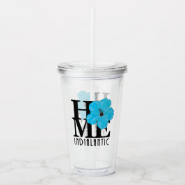 HOME Indialantic Blue Hibiscus Acryl Drinkbeker