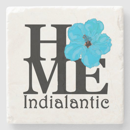 HOME Indialantic Blue Hibiscus Stenen Onderzetter (Voorkant)