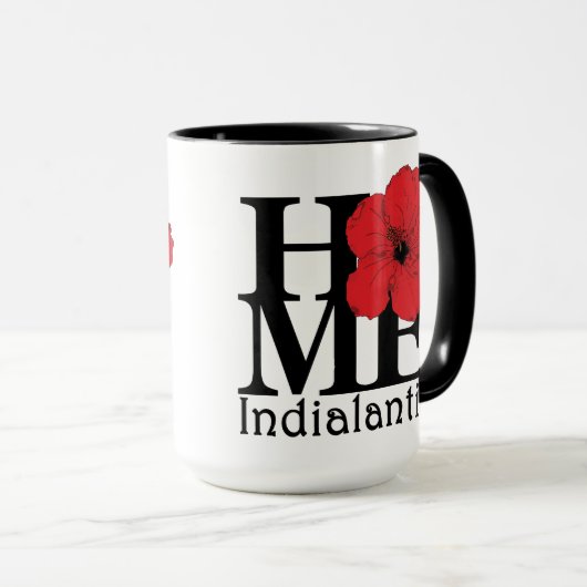 HOME Indialantic Red Hibiscus 15oz Mok (Voorkant rechts)