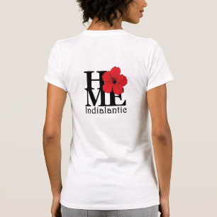 HOME Indialantic Red Hibiscus (achterafdruk) T-shirt