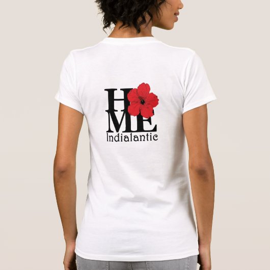 HOME Indialantic Red Hibiscus (achterafdruk) T-shirt (Achterkant)