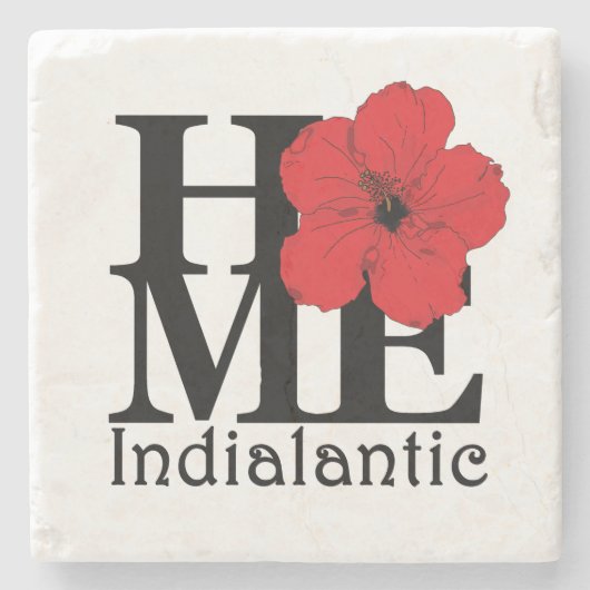 HOME Indialantic Red Hibiscus Stenen Onderzetter (Voorkant)