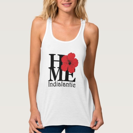 HOME Indialantic Red Hibiscus (voorkant afdrukken) Tanktop (Voorkant)