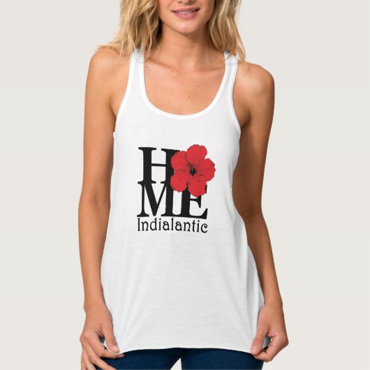 HOME Indialantic Red Hibiscus (voorzijde afdrukken Tanktop (Voorkant)