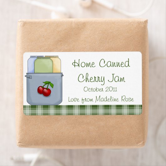 Home Ingeblikt Cherry Jam Jar Label (personalisere (Insitu)