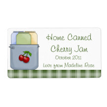 Home Ingeblikt Cherry Jam Jar Label (personalisere