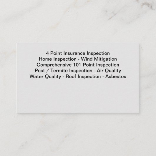 Home Inspectie Diensten Moderne Visitekaartjes (Achterkant)