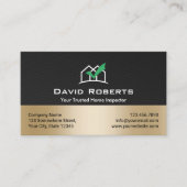 Home Inspection Modern Black & Gold Real Estate Visitekaartje (Voorkant)